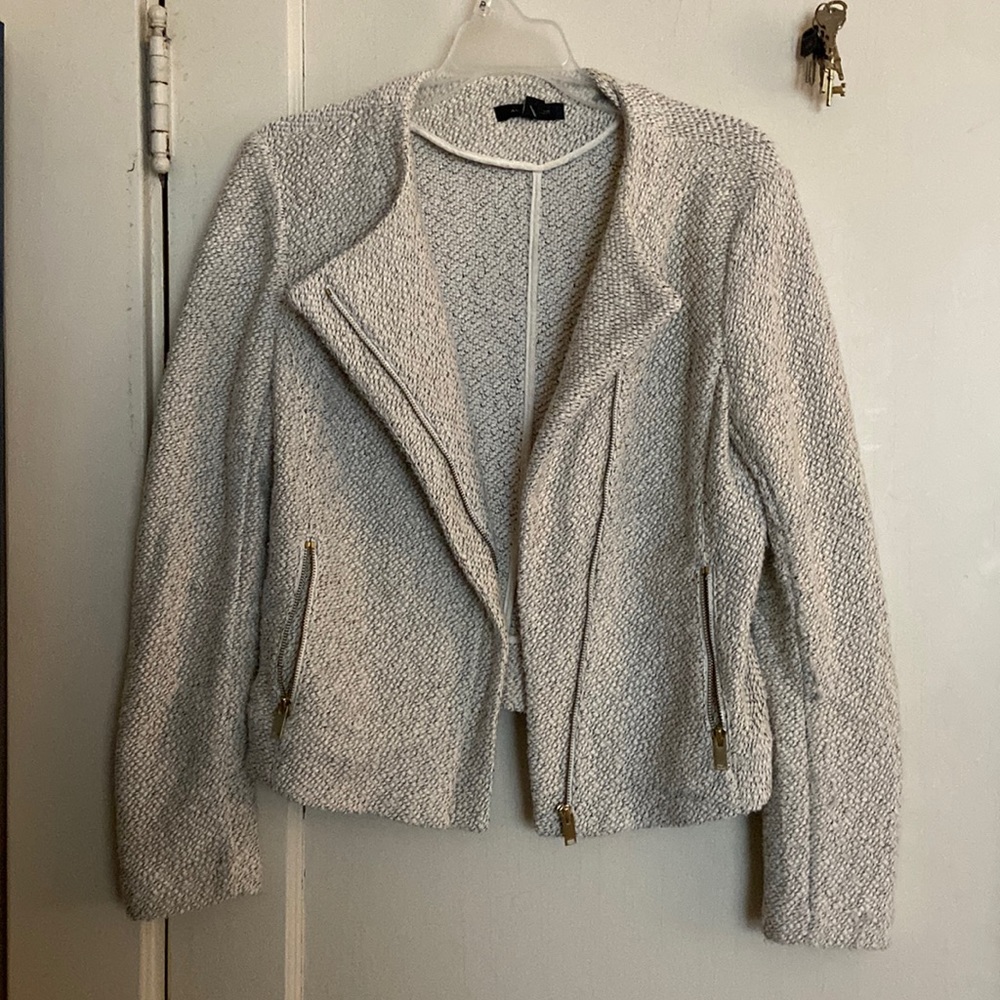 Anna Taylor white with black speck blazer